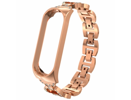 Correa de metal Diamante brillante con diseño en forma de 8 para Xiaomi Mi Band 6/5 - oro rosa