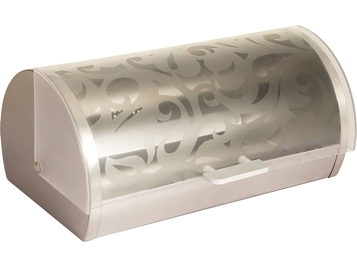 Panera de Mesa para Guardar Pan, Acero Inoxidable Transparente