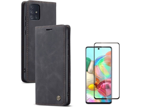 Carcasa y Protector Samsung A51 Livro Caseme Elite Negro