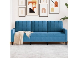Sofá De 3 Plazas Terciopelo Azul 180 Cm