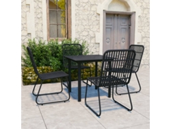 Juego de comedor para exterior de 5 piezas de mimbre de polietileno y vidrio Dkd Home Decor