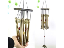 Campanilla De Viento Decorativa Con Múltiples Tubos De Aluminio Y Madera - Regalo Para Cabaña/hogar