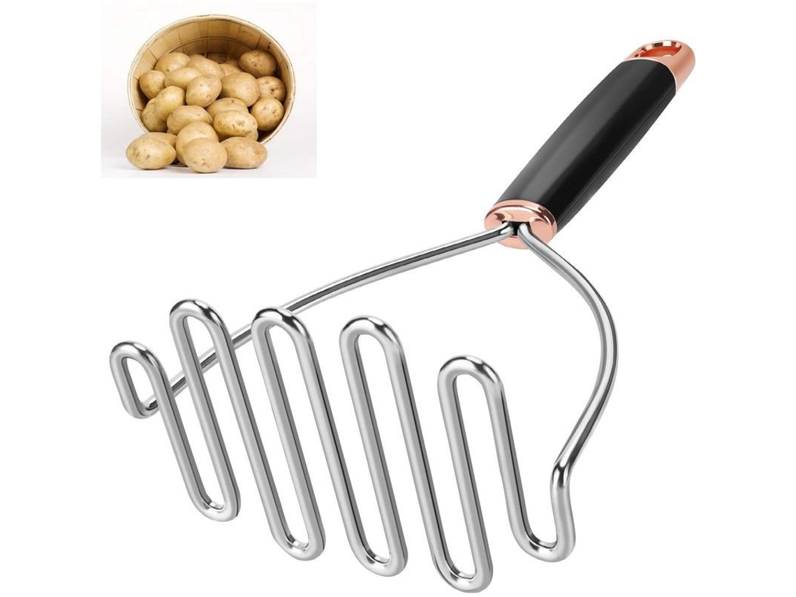2026-Linjou Purê de Batatas, Amassador de Batatas Resistente em Aço Inoxidável, Utensílio de Cozinha Multifuncional (Dourado)