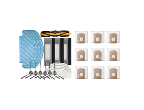 Ad-Juego de paño de mopa con cepillo de filtro de 19 piezas para Ecovacs Deebot Ozmo T8 con 9 piezas para Ecovacs Deebot Ozmo T8 bolsa de polvo par...