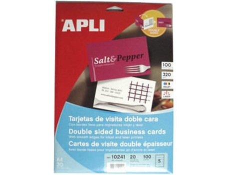 Tarjetas de Visita APLI InkJet-Laser Matte 320gr (85x54 mm - 100 un)