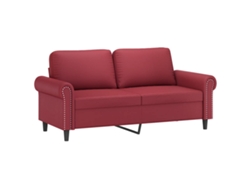 Maison Exclusive - Sofá De 2 Lugares 140 Cm Couro Artificial Vermelho Tinto