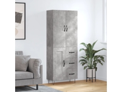 Aparador Alto Madera Contrachapada Gris Hormigón 69,5x34x180 Cm