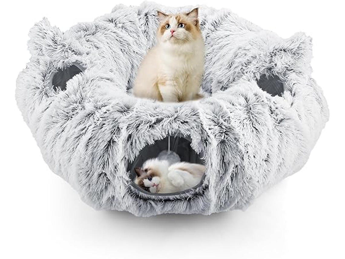 Túnel Para Gatos: Cesta Blanda Con Alfombra De Juegos, Casita Y Zona De Descanso, Diseño Ergonómico, Para Uso Diario.