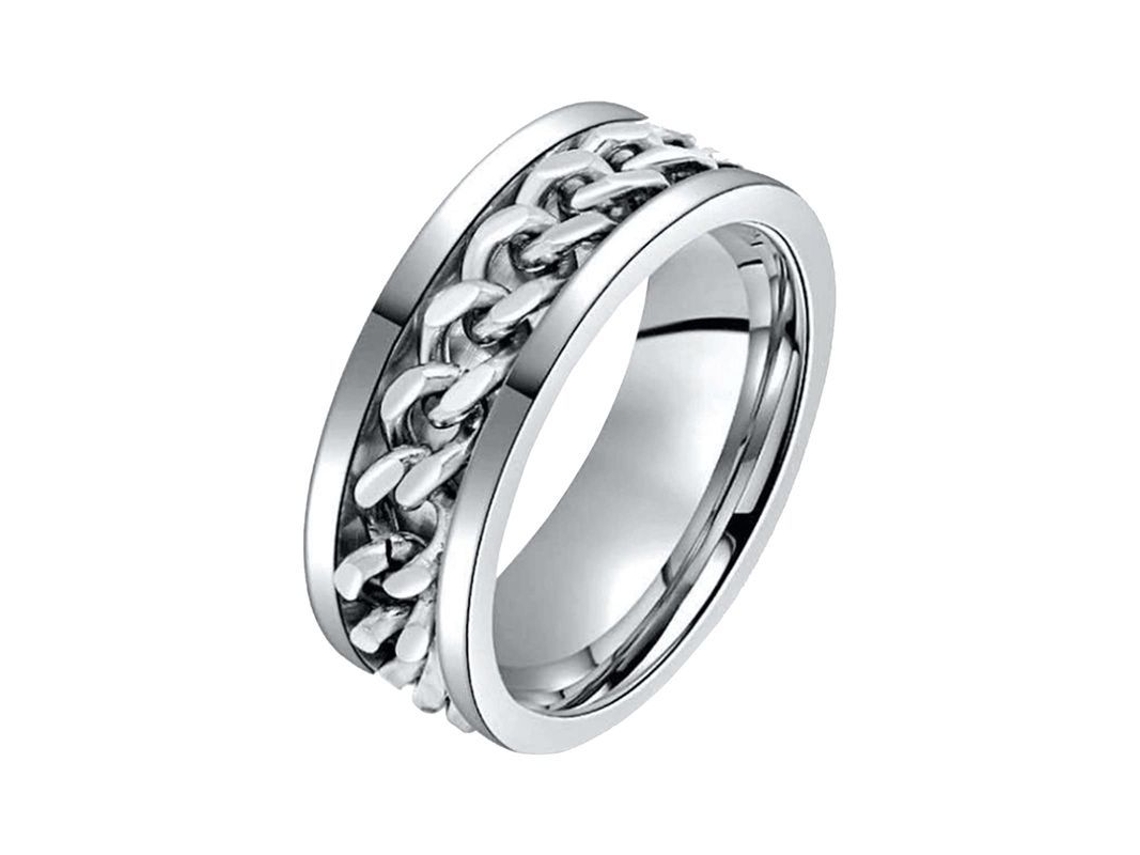 Anillo De Acero Inoxidable Flor De Boda Joyería Elegante 925 Talla 9 Plata 8mm