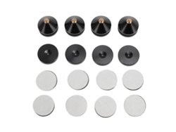 4 Juegos De Patas De Aluminio Antivibración Con Pasador Negro Para Altavoces Y Amplificadores De Cd/dvd
