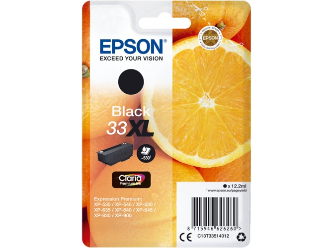 Cartucho de tinta EPSON Epson Singlepack Black 33XL Claria Premium Ink