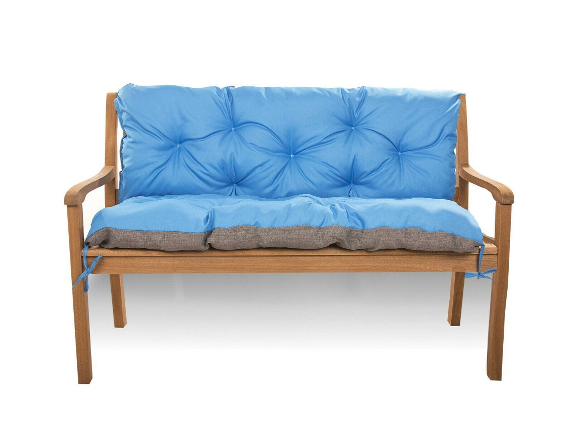 Cojín para banco de jardín 120 x 60 x 50 cm Azul Cojín para columpio SETGARDEN