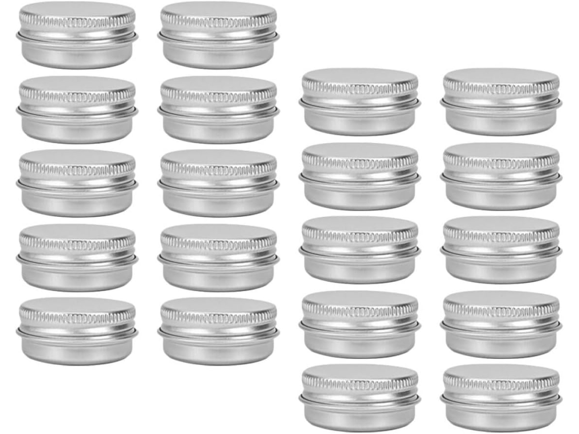 Conjunto De 30 Recipientes De Alumínio Com Rosca Para Armazenamento De Creme, Com Capacidade Para 15g Cada.