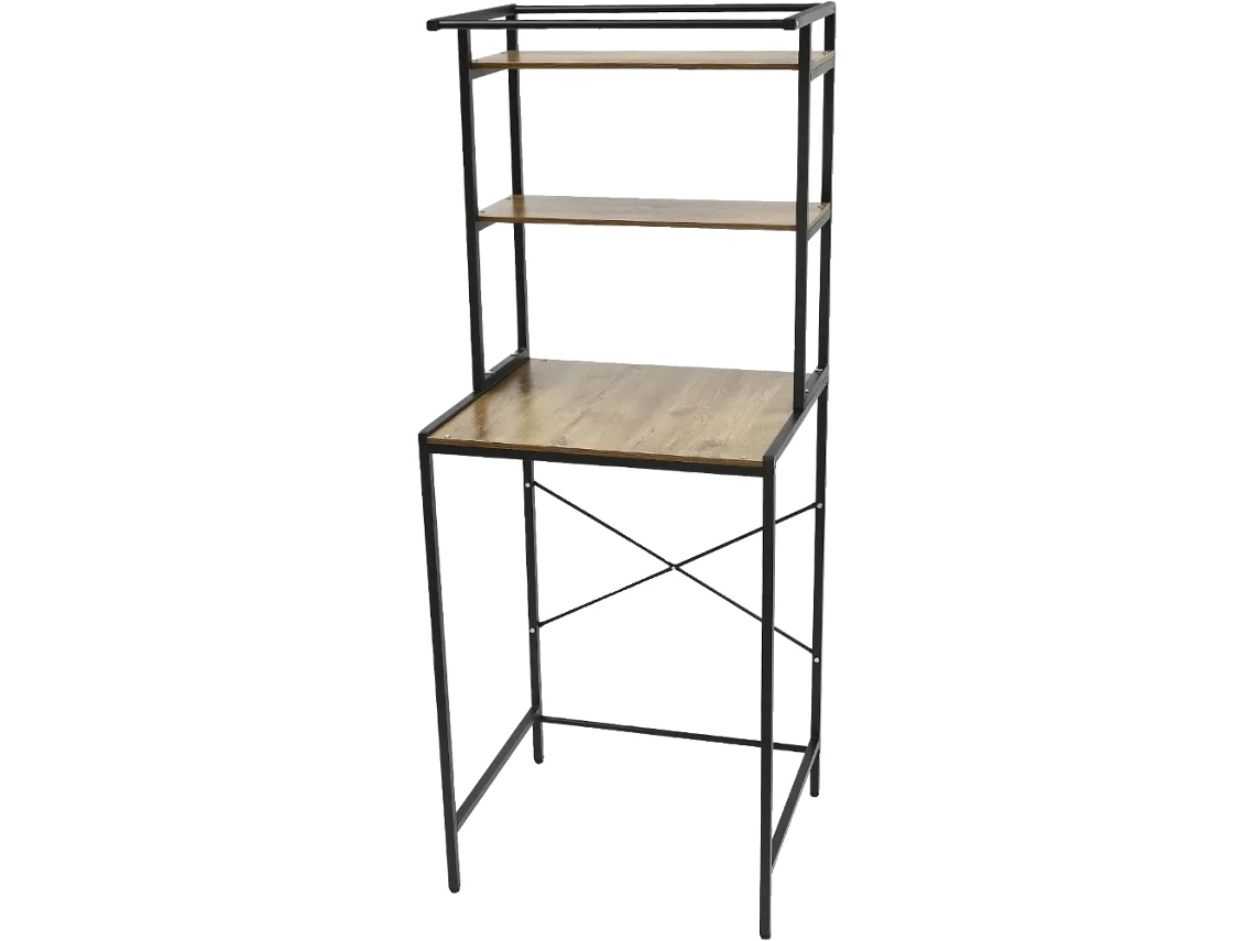 Organizador de estantes para lavandería, diseño que ahorra espacio, uso versátil, negro y roble OEM