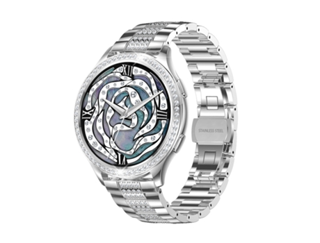 EKO 5.2 Reloj conectado con antirrobo y correa de malla con strass Plateado