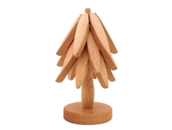 JILLIOPER Posavasos de Madera en Forma de Árbol, Juego de 4, Apoyos para Platos Calientes, Decoración de Cocina