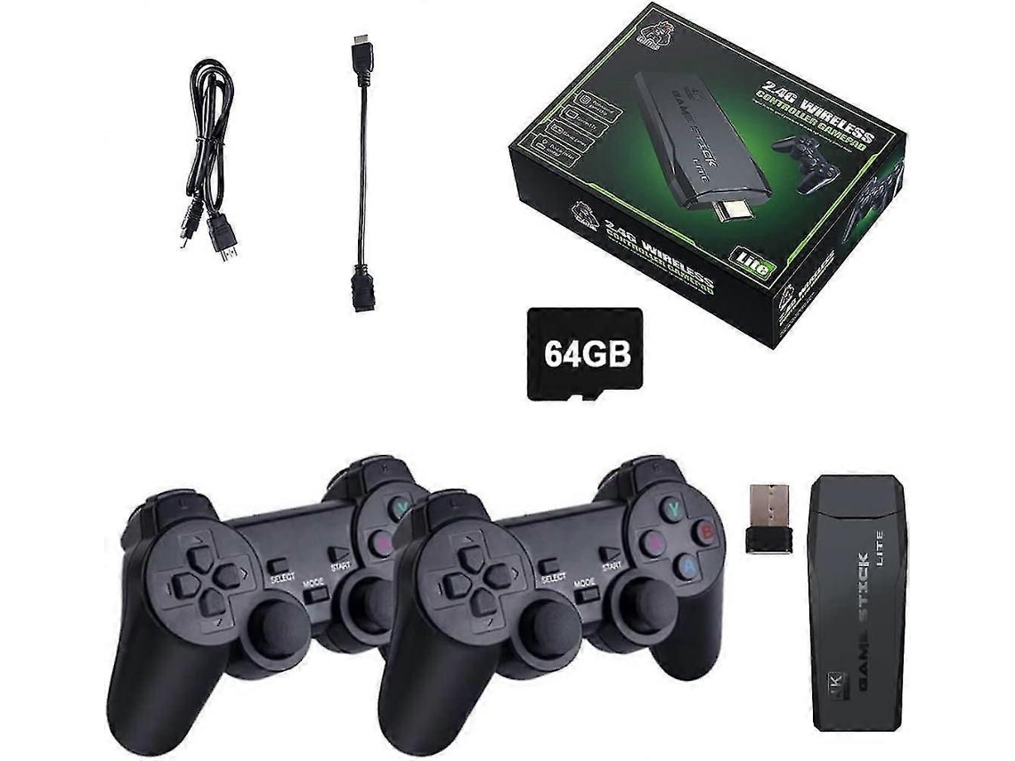 4k Wireless Hdmi Tv Game Stick Console 10000 Juegos Incorporados 2 Controlador Inalámbrico Gamepad