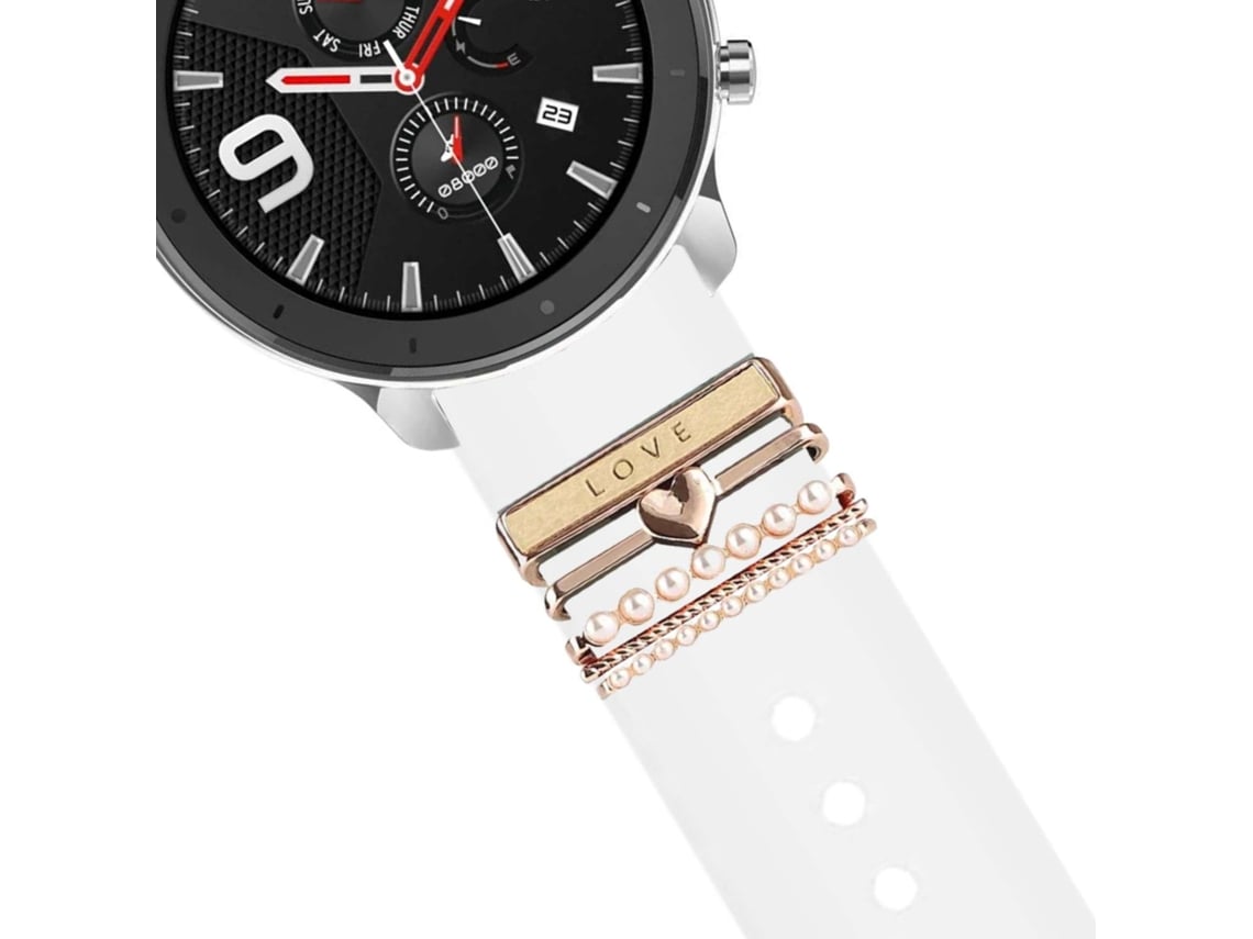 Correa Garmin Forerunner 645 Music Pulsera con Adorno Love Blanco