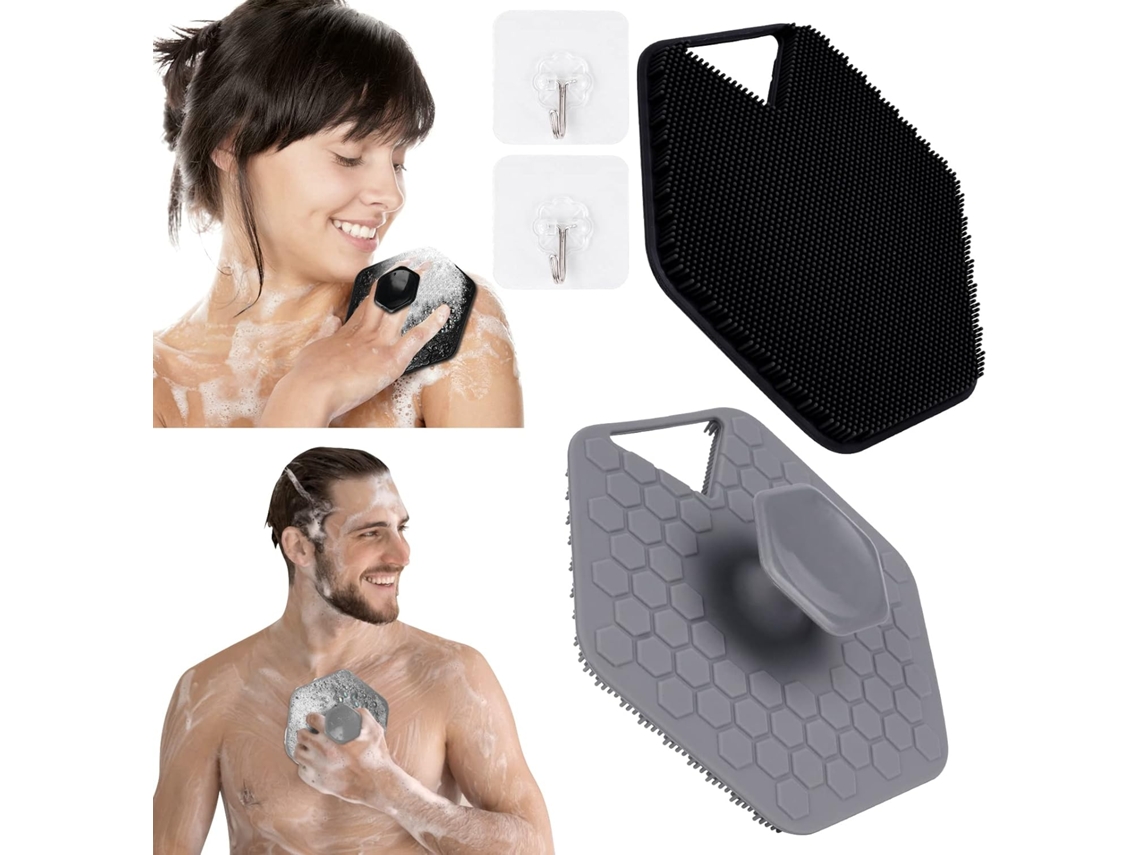 Juego de 2 cepillos de silicona suave para la limpieza profunda y la exfoliación de pieles sensibles.