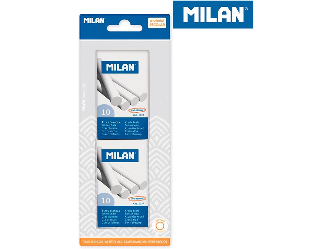 Blister MILAN 2 Cajas 10 Tiza Blanca