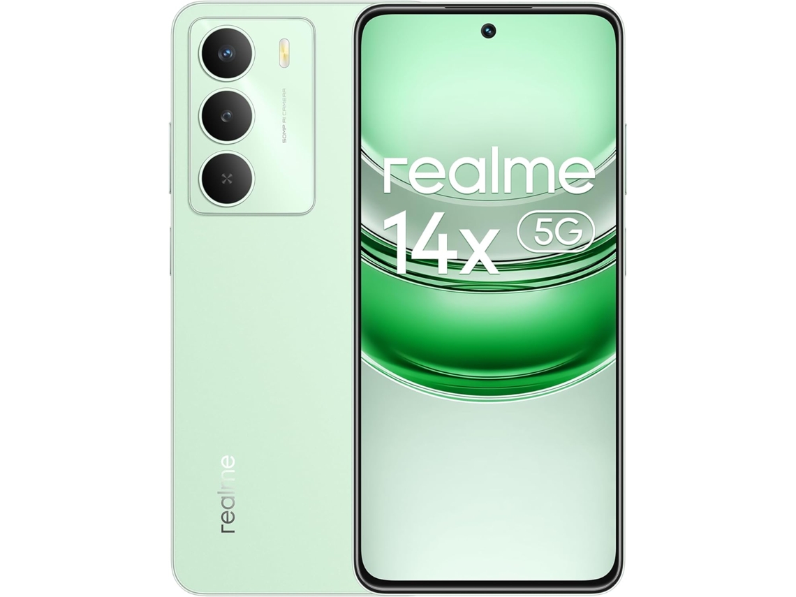 Realme 14x 5g Smartphone Verde 256 GB 8 GB RAM, Cámara de 50 MP, Batería de 5000 mAh y Resistencia de Grado Militar
