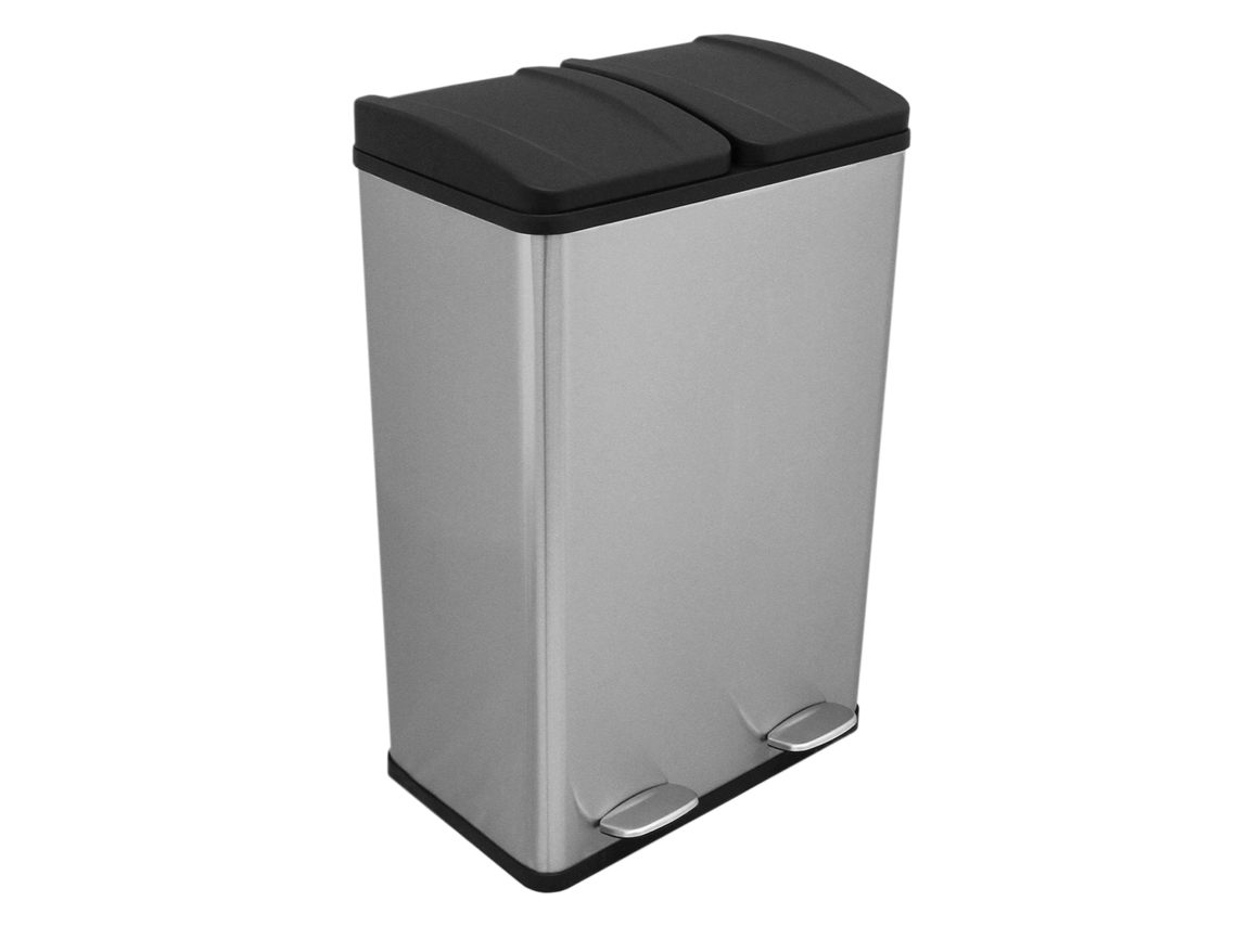Metalixeira con Doble Pedal 2x30l Reciclaje, Plata Monstershop