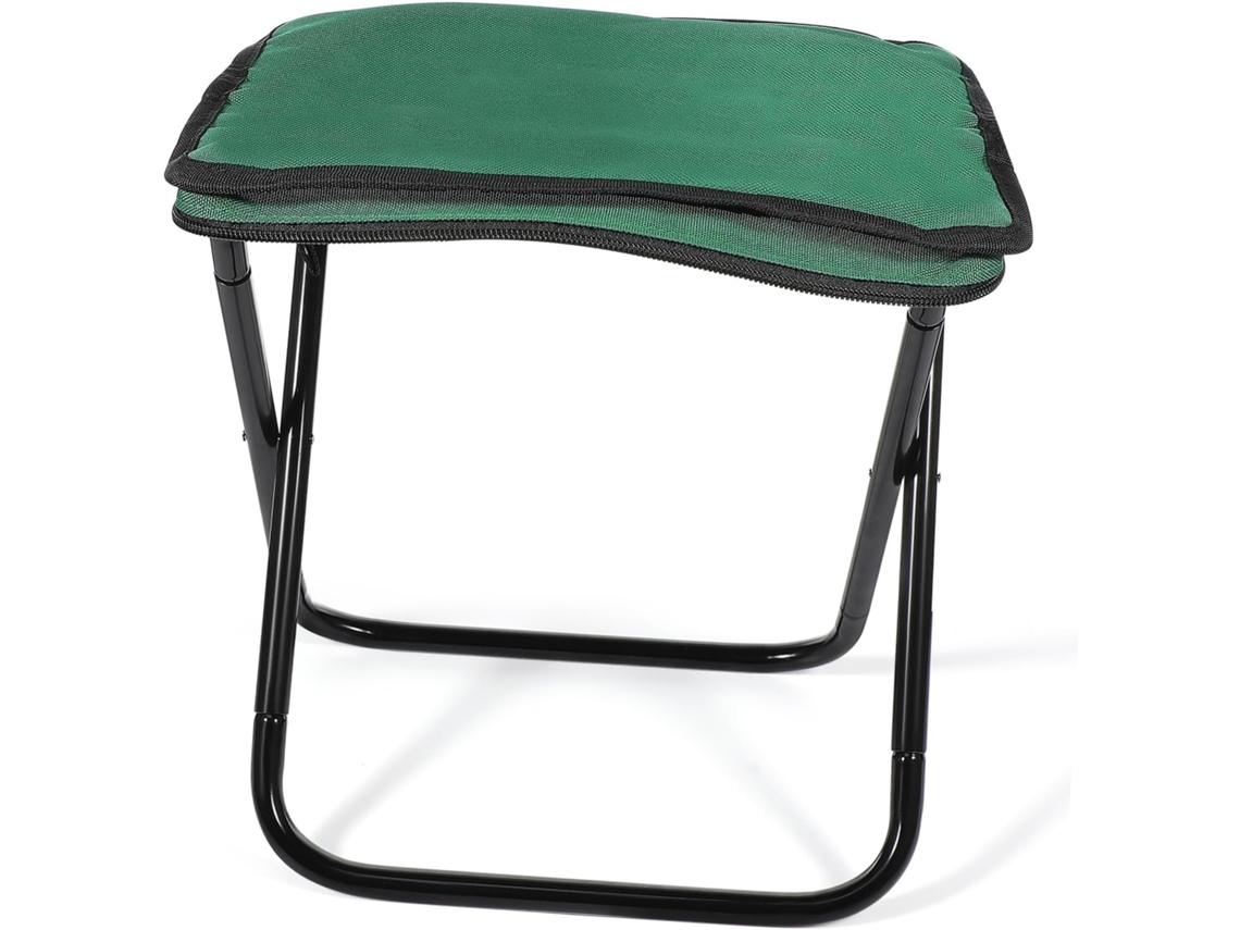 Taburete plegable Alipis, fabricado en tela y aluminio, portátil y ligero.