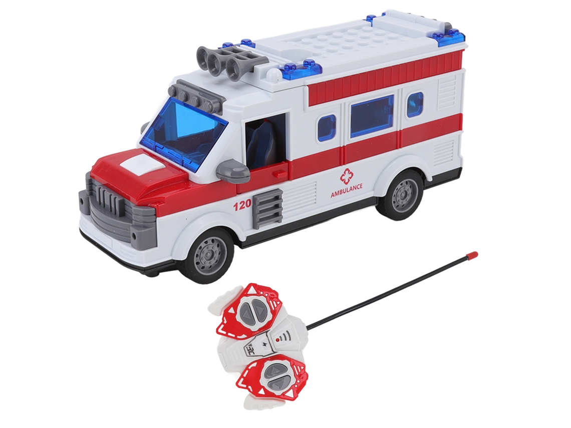 Ats-ambulancia De Control Remoto Con Luces Juguete Para Niños Modelo Simulador Coche Rc Eléctrico Cuatsro Direcciones