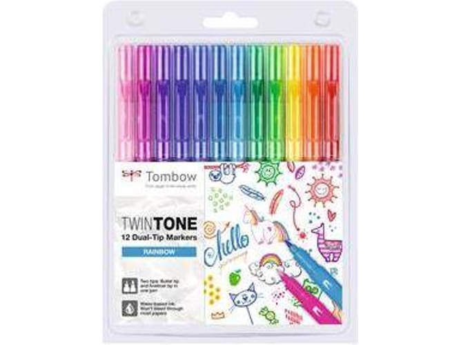 Marcadores TOMBOW TwinTone Colores Arco Iris (12 unid.)