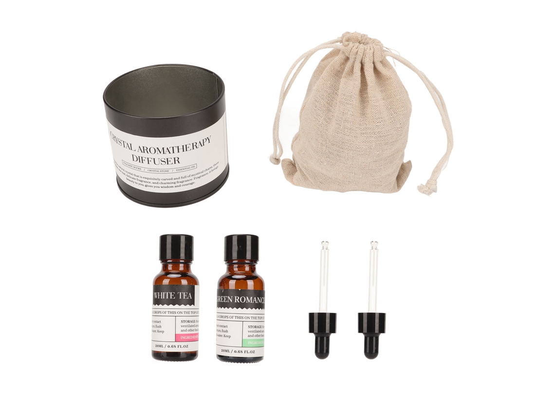 Kit Difusor De Aceites Esenciales De 20 Ml Con Piedras, 2 Unidades.