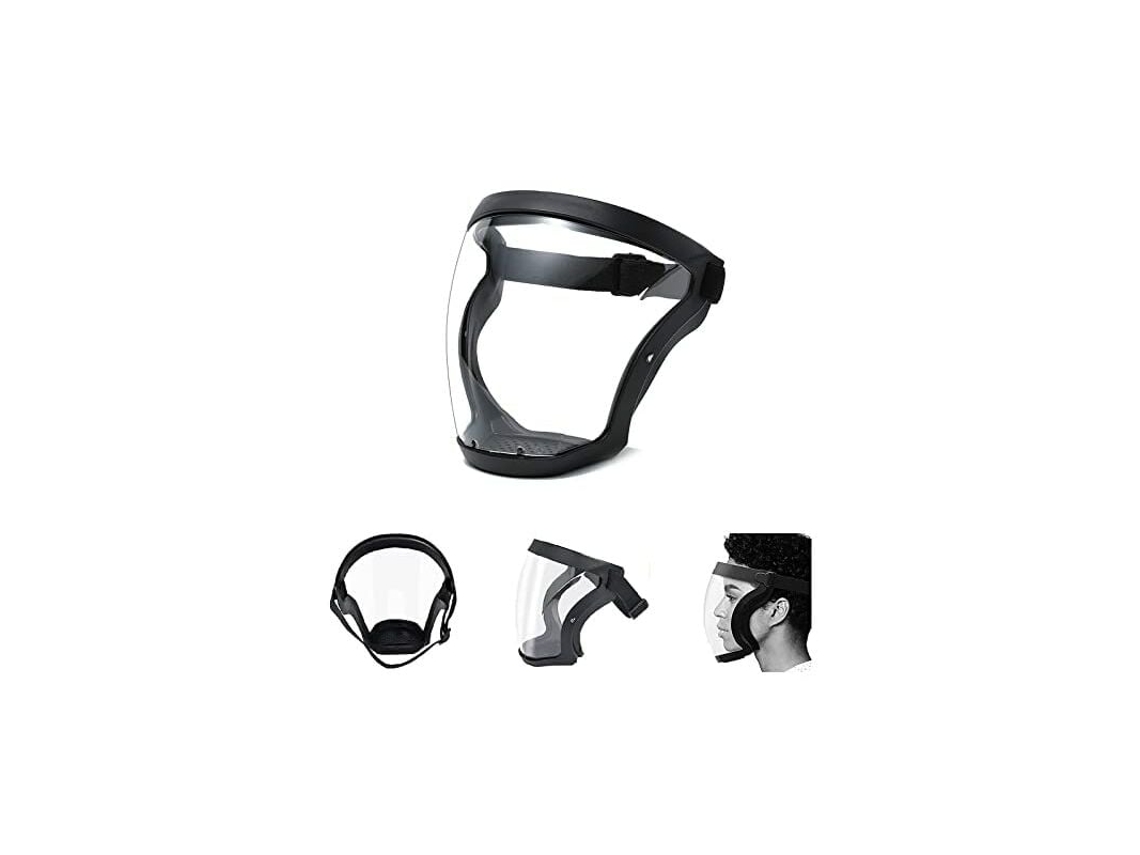 KOFIHETY Máscara Facial Protectora Total - Visera transparente y duradera, protección antivaho HD reutilizable para adultos (negro)