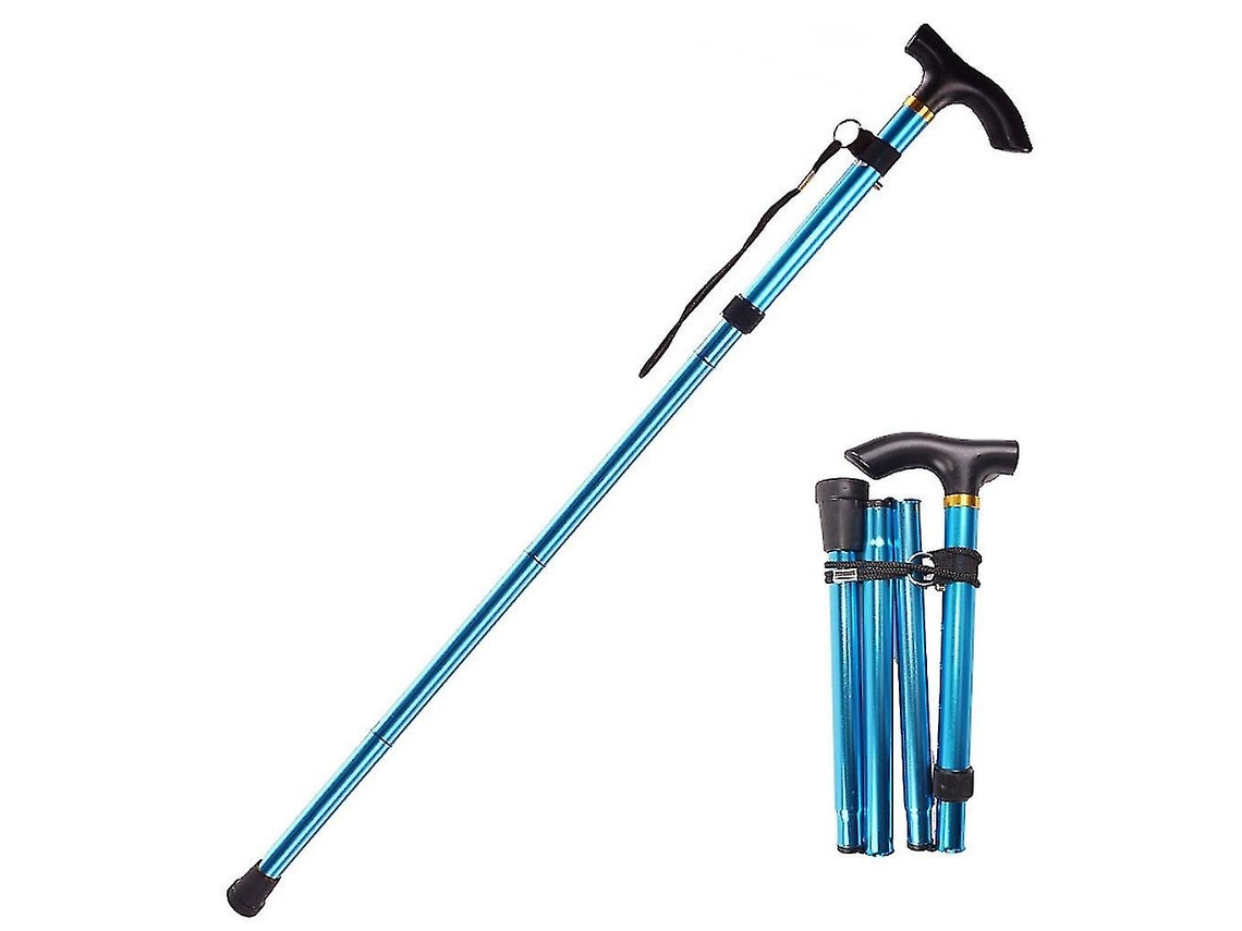 Bastón plegable ajustable, base deportiva, senderismo, trekking, bastones de aleación de aluminio, bastón plegable, 1 unidad