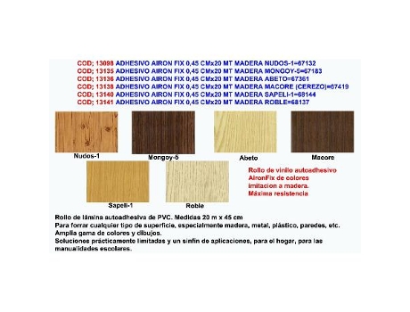 Adhesivo airon fix 0,45 cmx20 mt madera nudos-1 67132