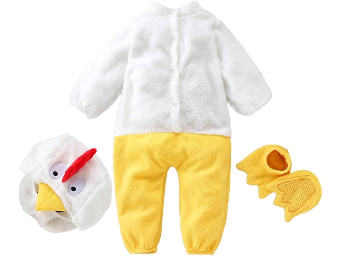 Disfraz de gallo bebé, mono de peluche de manga larga con gorro de An Vayotoy