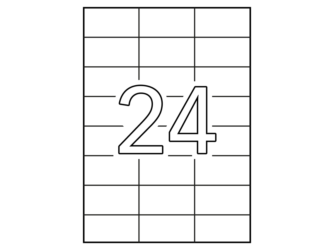 Etiquetas Adhesivas Opacas A4 APLI (Blanco - 70 X 37 mm)