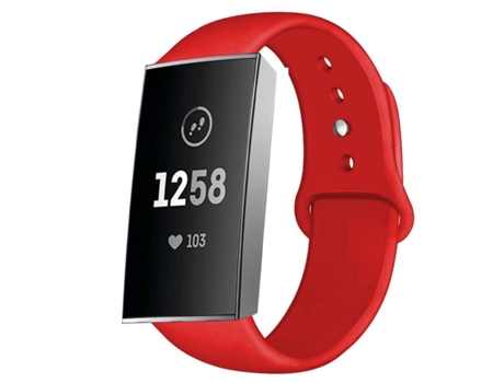 Correa Pulsera Silicona Suave Rojo para Fitbit by Google Charge 3
