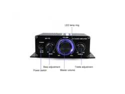 Mini Amplificador De Audio Digital De 12 V, 20 W + 20 W, Estéreo, Doble Canal, Control De Graves, Agudos Y Volumen Para Coche Y Hogar.