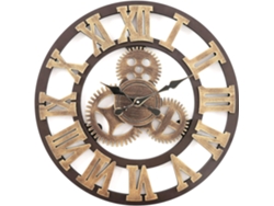 Reloj de pared rústico, diseño industrial sin ruido, ideal para decorar espacios como sala de estar y oficina.