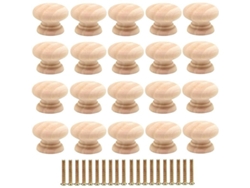 20 Tiradores De Madera Para Armarios, Tiradores De Muebles, Tiradores Redondos Para Cajones Con Tornillos Dho