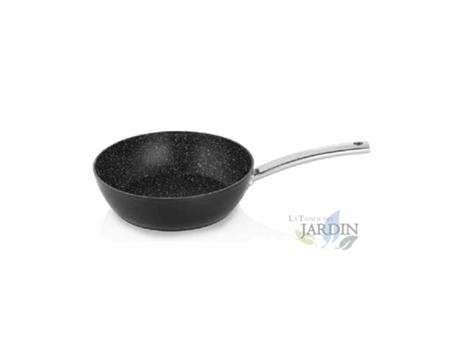 Sartén Honda Aluminio Forjado 24 Cm ORBEGOZO Recubrimiento Piedra Antiadherente Mango Acero Inox.