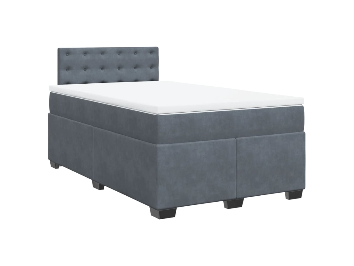 Maison Exclusive - Cama Box Spring Con Colchón Terciopelo Gris Oscuro 120x190 Cm