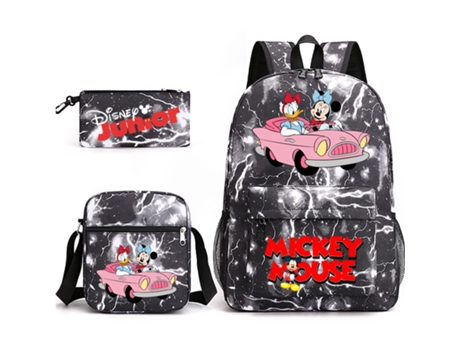 KOHREE Conjunto de tres piezas de mochila escolar para estudiantes de Mickey Mouse