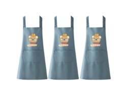 Delantal 3 Piezas, Reutilizable, Nuevo Delantal De Poliéster-algodón, Impermeable Y Antiaceite, Sin Mangas Para Cocina