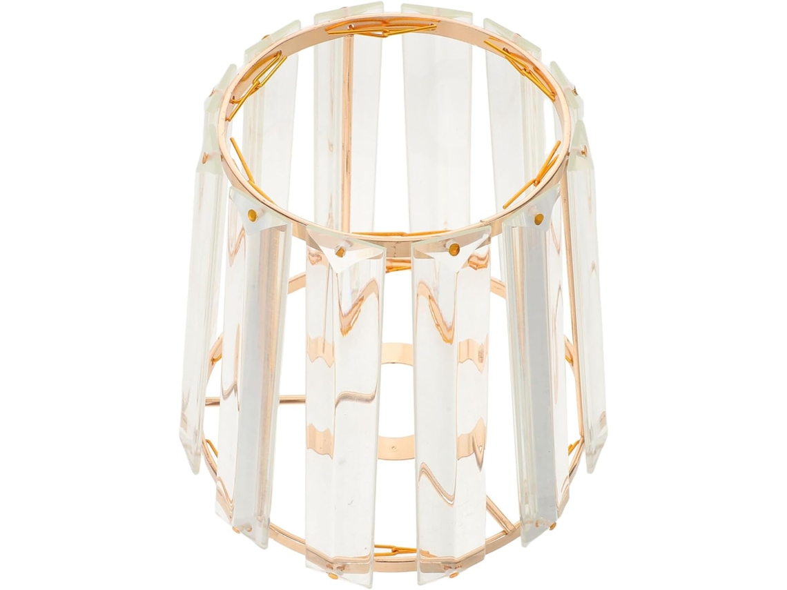 Lámpara de techo colgante de cristal dorado, 12 cm de altura, con protector de bombilla E14, ideal para el salón. SFUSHOS