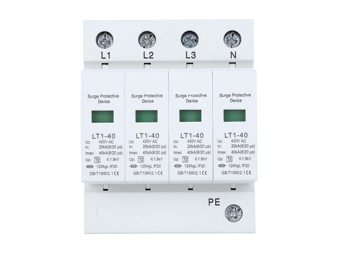 Dispositivo De Protección Contra Sobretensiones Arc White 4p Lt1-40 40ka Módulo Anti-rayos 420v Trifásico 4 Hilos