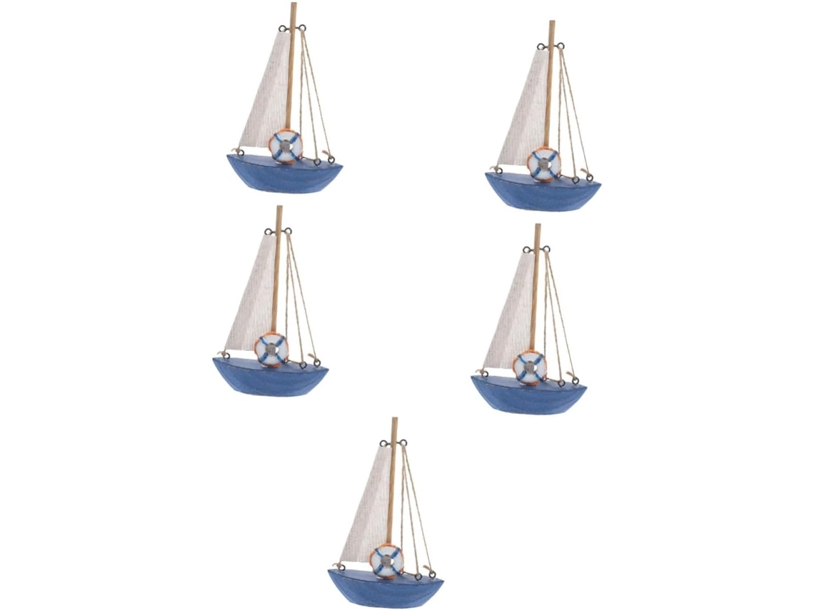 Juego De 5 Piezas De Veleros Decorativos Mediterráneos, Adornos Creativos Para El Hogar.