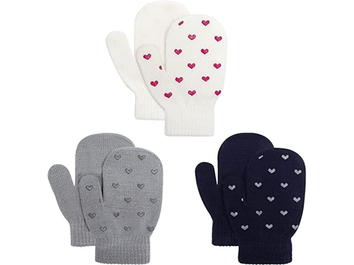 Guantes Elásticos Para Niños: Guantes De Punto Mágicos Y Cálidos Para Niños En Invierno, 3 Pares.