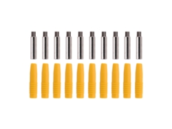 10 Unidades De Conectores Banana Aislados De 2 Mm Con Protector Para Equipos De Prueba - Amarillo