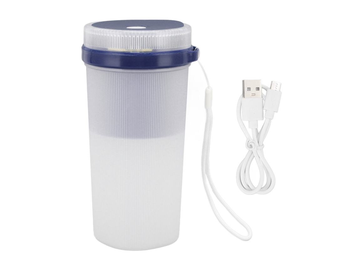 Exprimidor eléctrico de 300 ml con carga USB y bloqueo de seguridad, licuadora de 6 cuchillas, pantalla azul, resistente al agua para el hogar.
