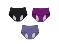 2026-3pcs Calzoncillos Menstruales Para Mujer Con Protección Extra Anti-fugas Alto Elasticidad Flujo Fuerte